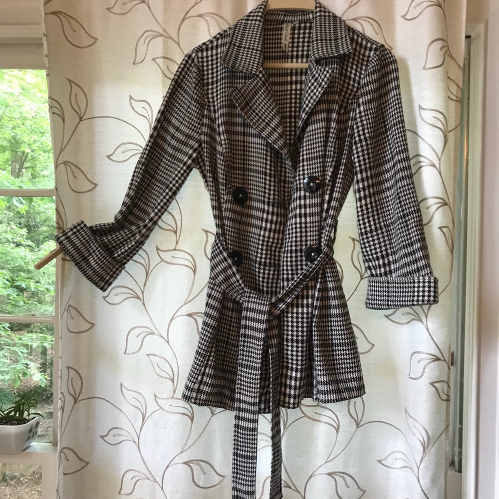 Houndstooth Trench Coat